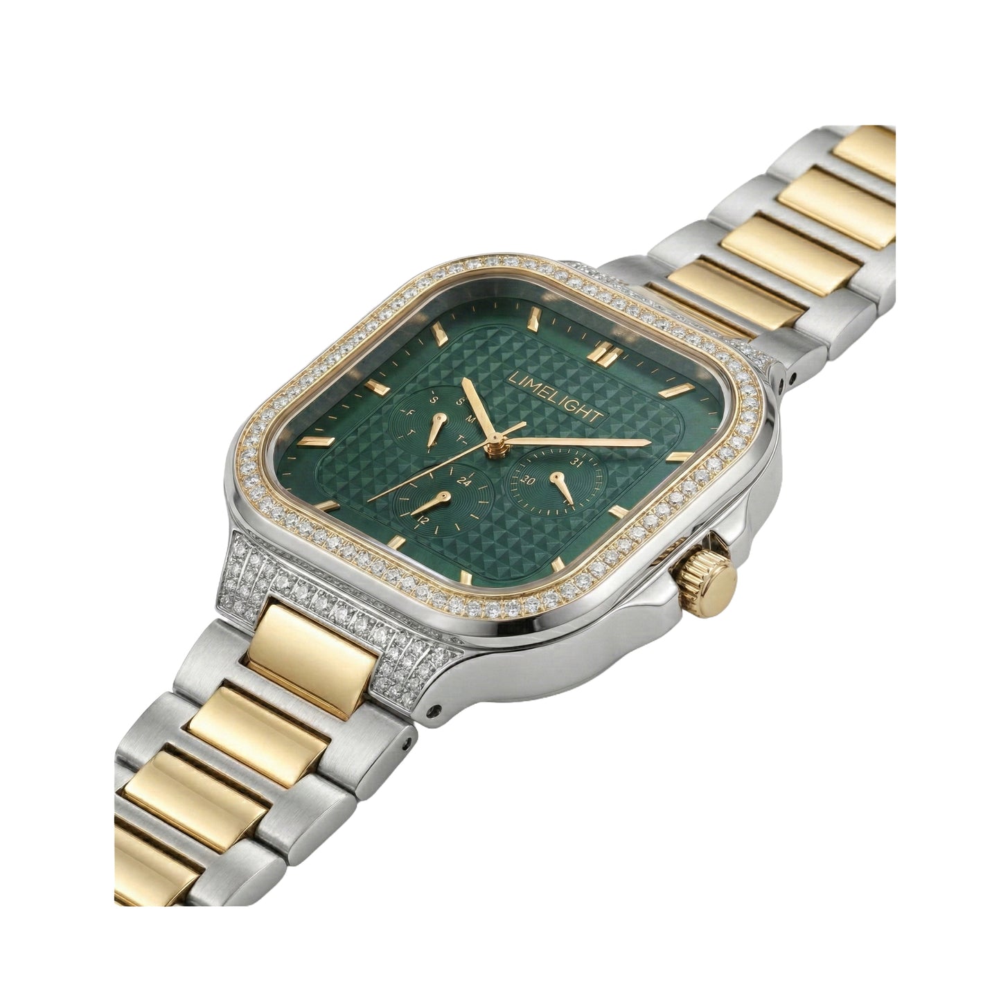 Meridian, 39MM Square Case, Quartz Analogue Watch with Metal Strap for Men, 50M Water Resistance