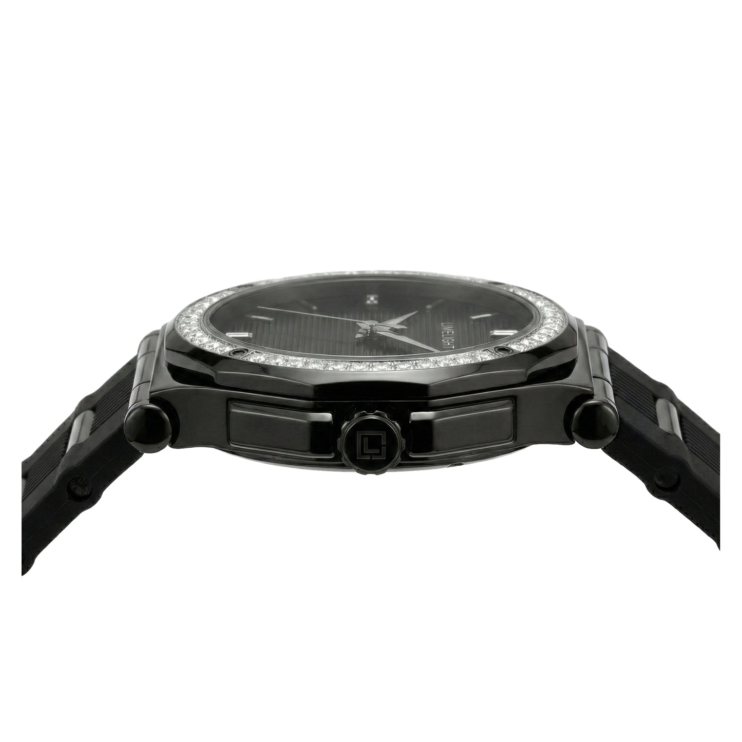 Pinstripe Baguette Edition, 43MM Round Case, Quartz Analogue Watch with Silicon Strap for Men, 50M Water Resistance