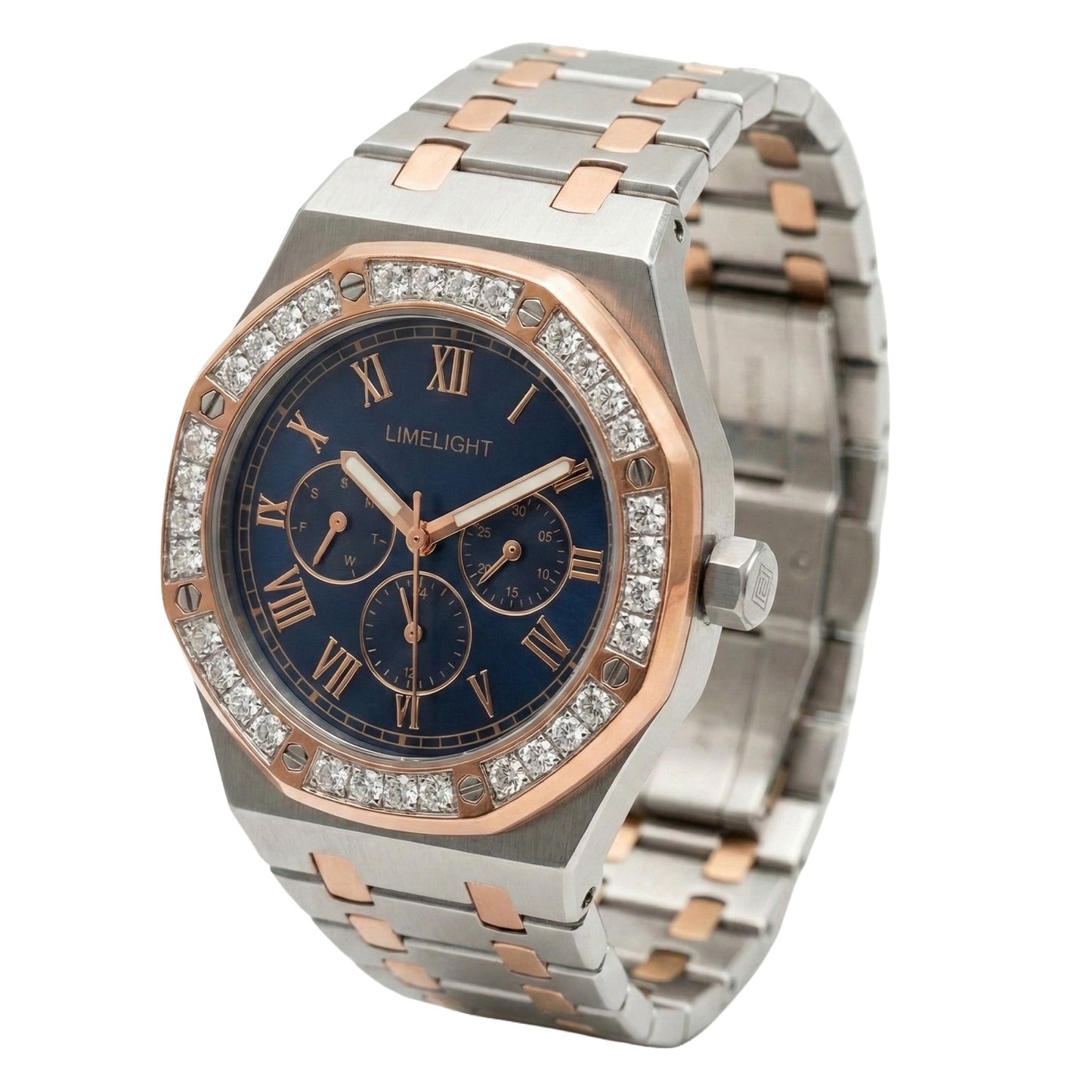 Octavia Royale, 42MM Round Case, Quartz Analogue Watch with Metal Strap for Men, 50 MM Water Resistance