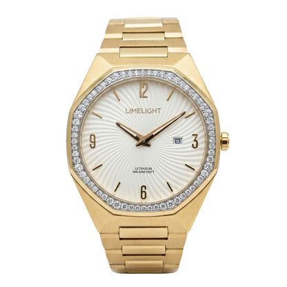 Sunray Series, 42MM Round Case, Two Toned Quartz Analogue Watch with Metal Band for Men, 50M Water Resistance