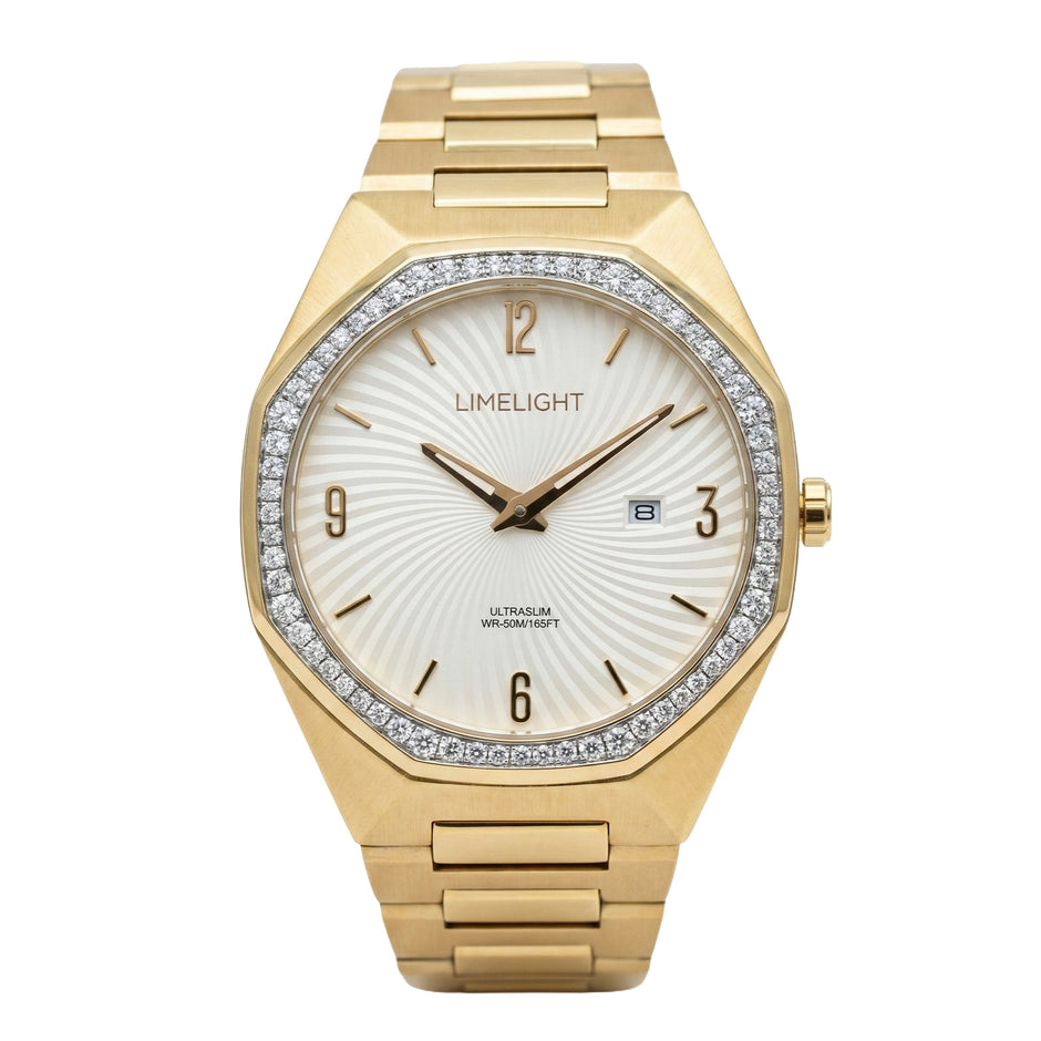 Sunray Series, 42MM Round Case, Two Toned Quartz Analogue Watch with Metal Band for Men, 50M Water Resistance