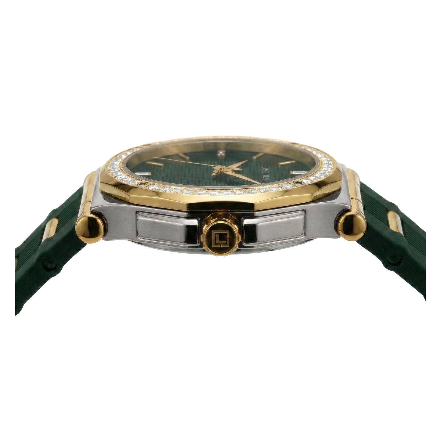 Pinstripe Baguette Edition, 43MM Round Case, Quartz Analogue Watch with Silicon Strap for Men, 50M Water Resistance