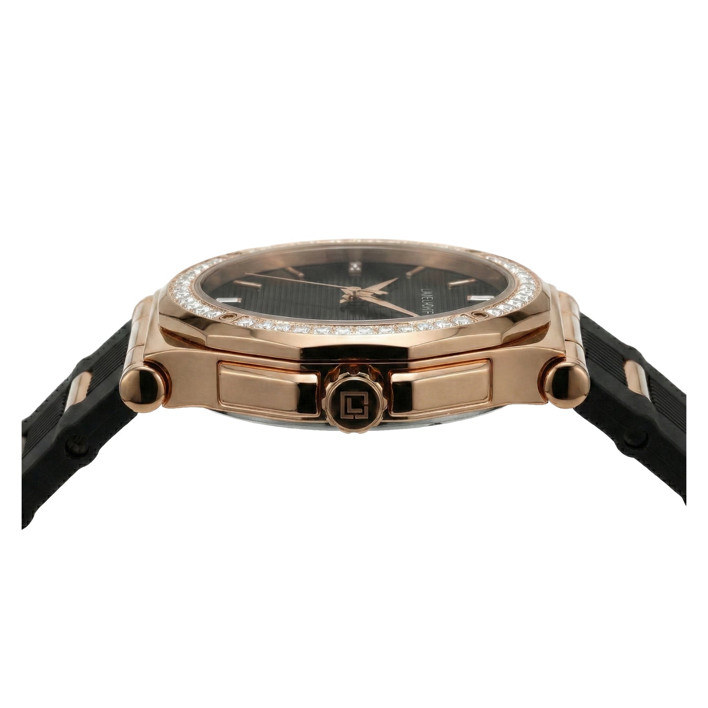 Pinstripe Baguette Edition, 43MM Round Case, Quartz Analogue Watch with Silicon Strap for Men, 50M Water Resistance