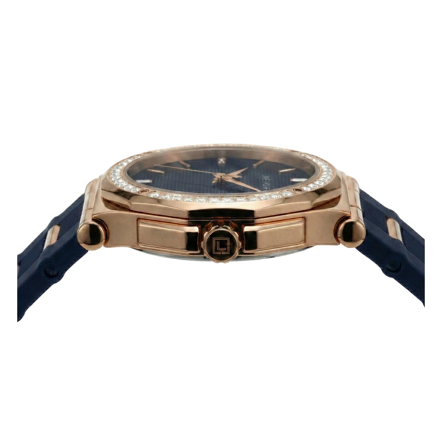 Pinstripe Baguette Edition, 43MM Round Case, Quartz Analogue Watch with Silicon Strap for Men, 50M Water Resistance