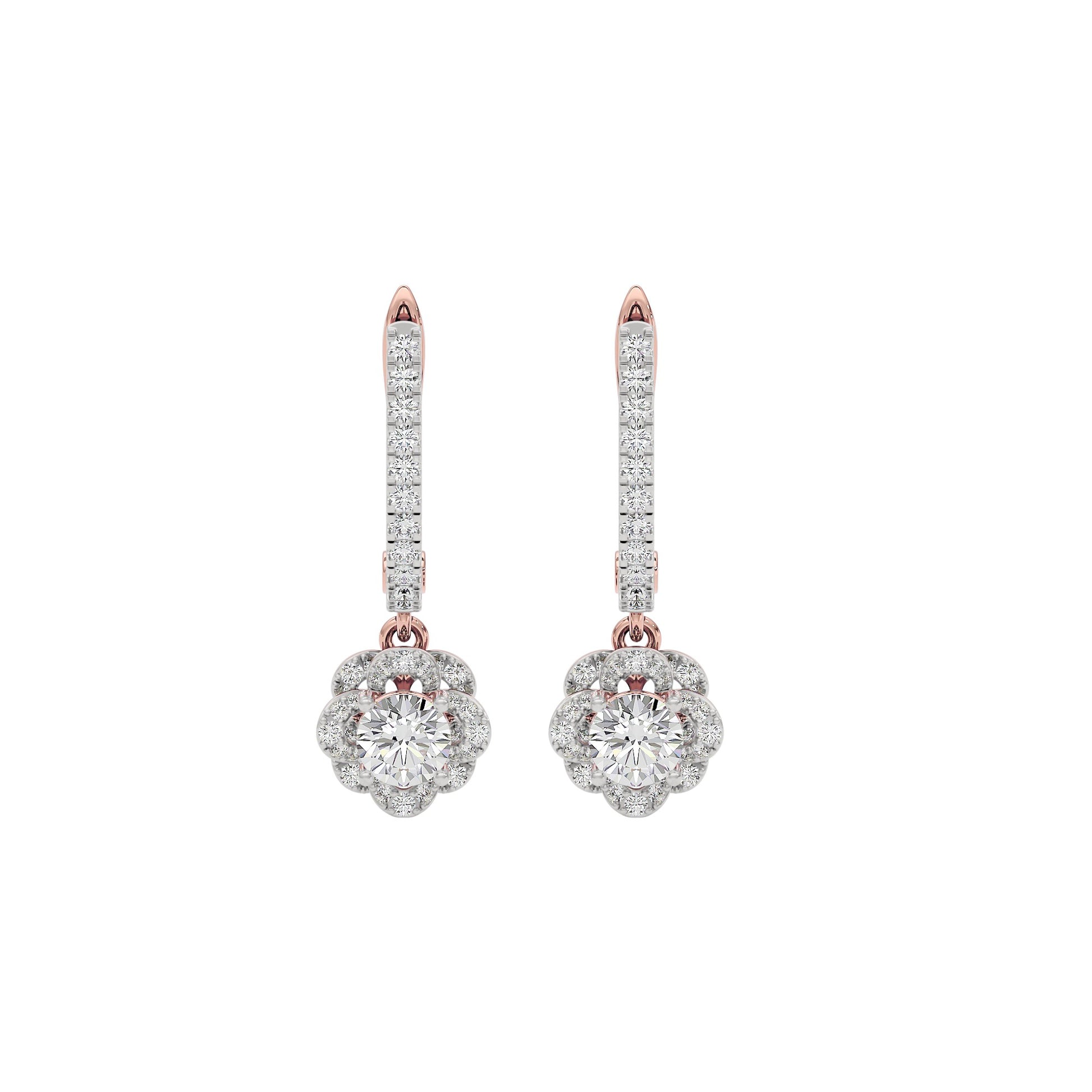 Luxe Sparkle Diamond Earrings 18 KT / Rose Gold