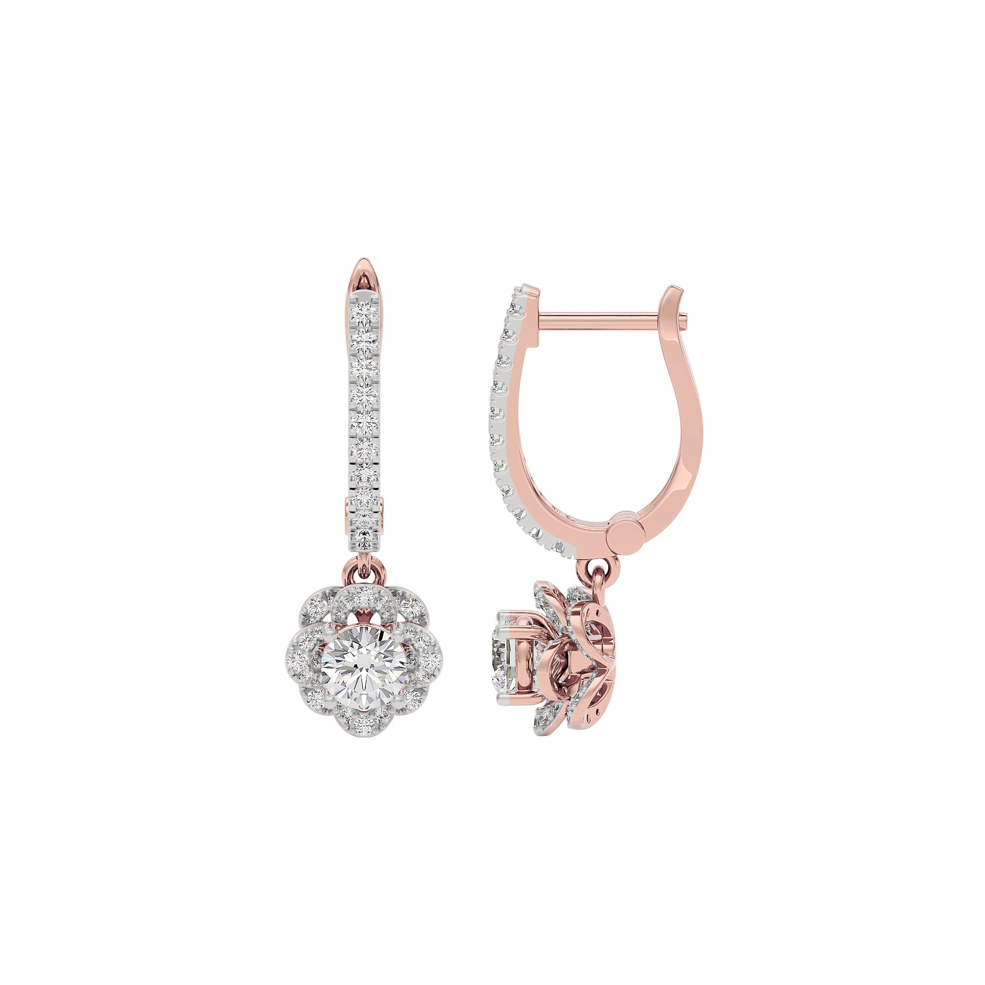 Luxe Sparkle Diamond Earrings 18 KT / Rose Gold