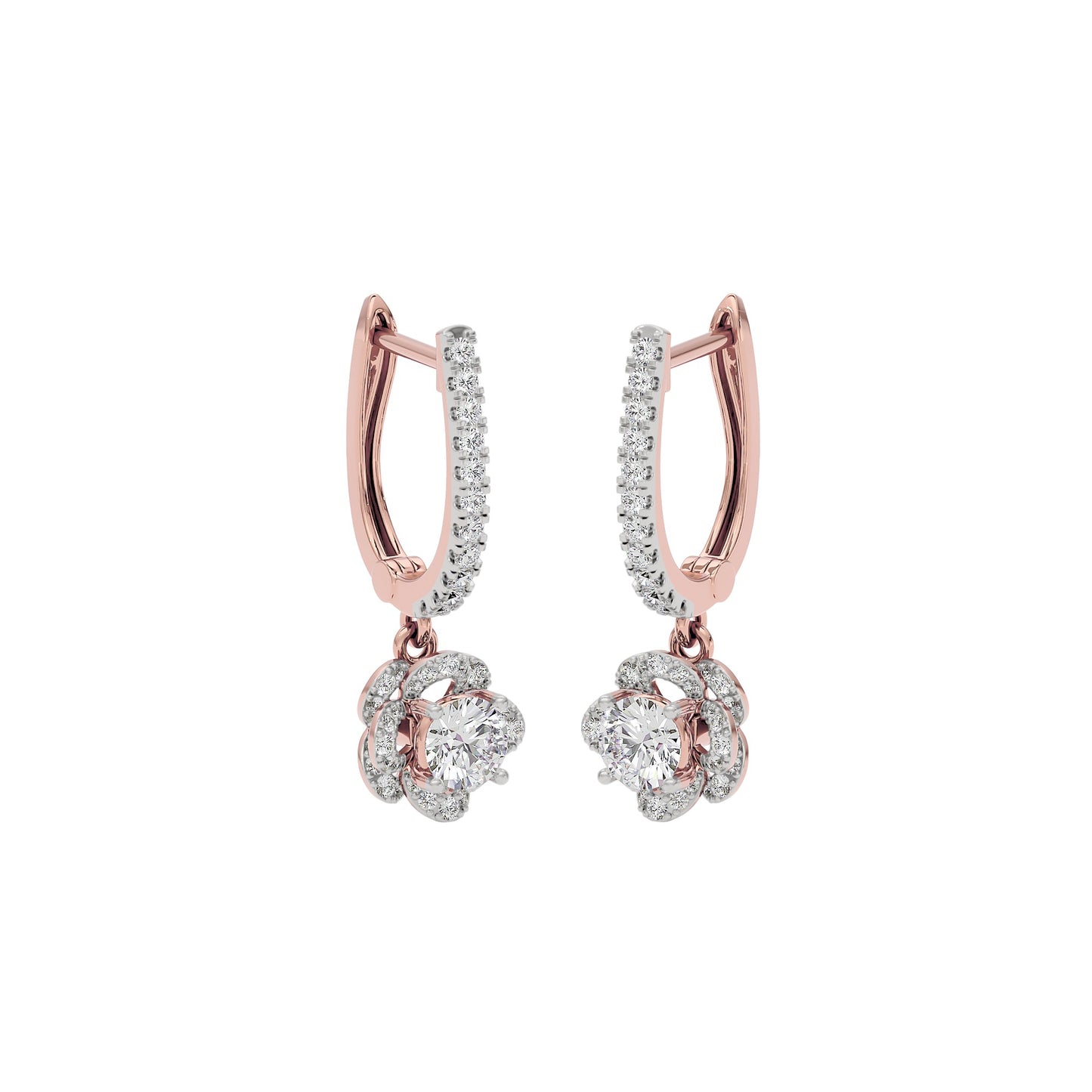 Luxe Sparkle Diamond Earrings 18 KT / Rose Gold