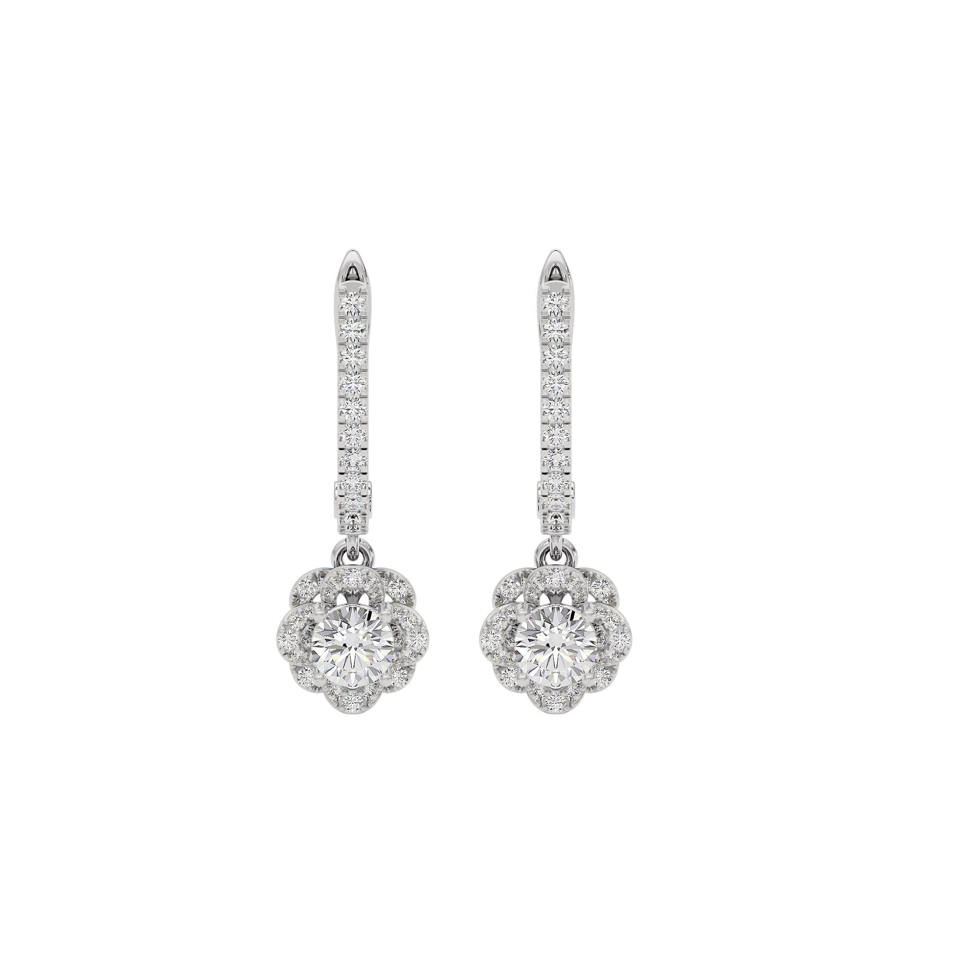 Luxe Sparkle Diamond Earrings 18 KT / White Gold