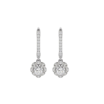 Luxe Sparkle Diamond Earrings 18 KT / White Gold