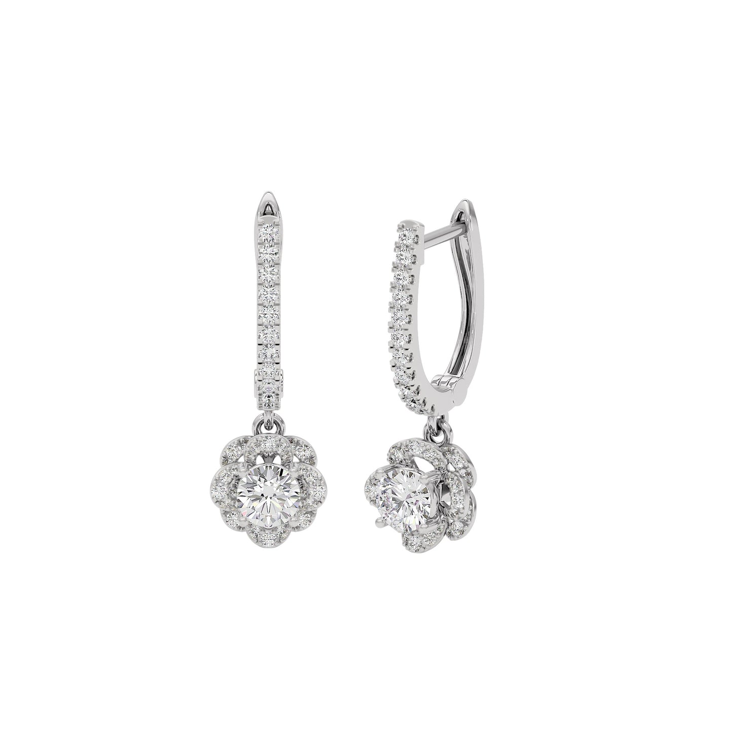 Luxe Sparkle Diamond Earrings 18 KT / White Gold