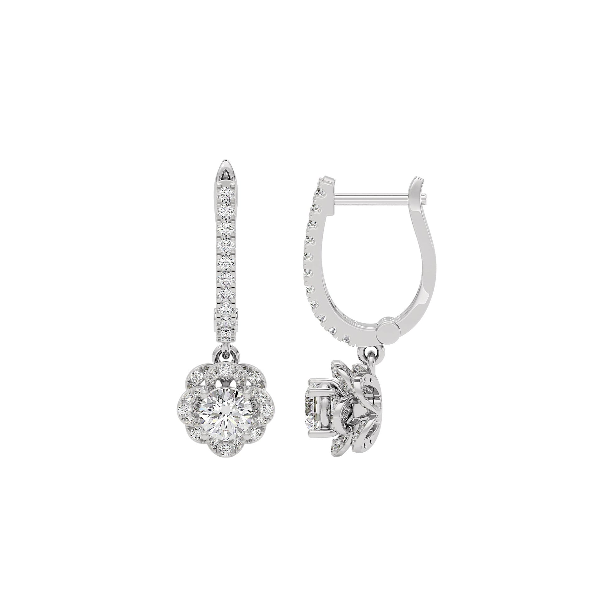 Luxe Sparkle Diamond Earrings 18 KT / White Gold