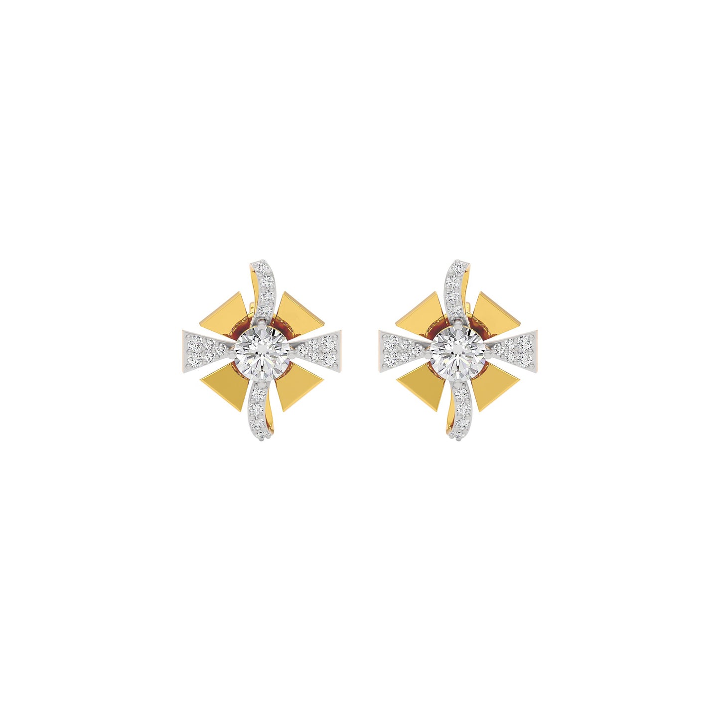 Serene Symphony Diamond Earrings 18 KT / Yellow Gold