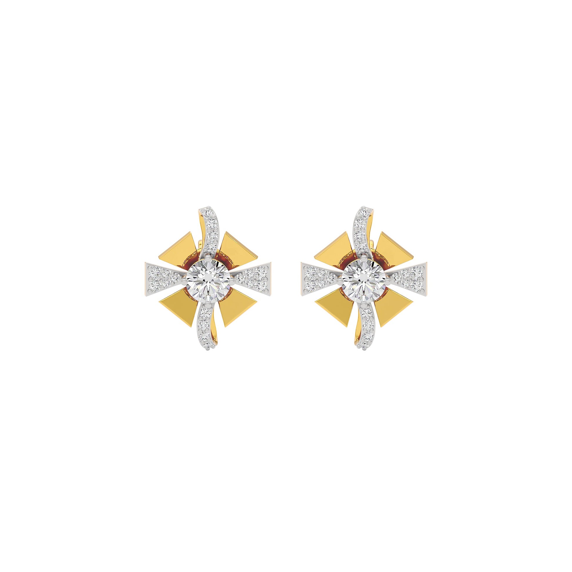 Serene Symphony Diamond Earrings 18 KT / Yellow Gold