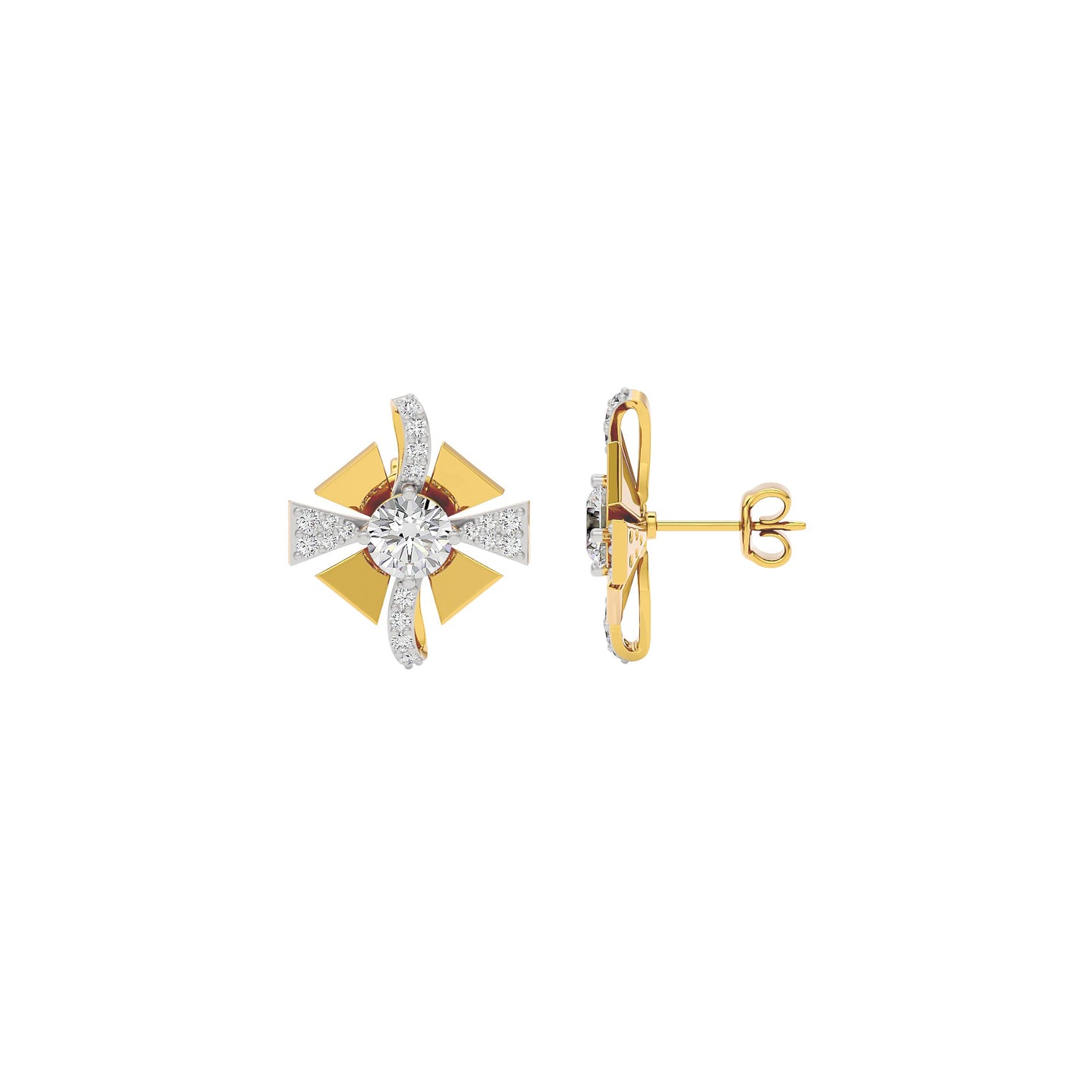 Serene Symphony Diamond Earrings 18 KT / Yellow Gold