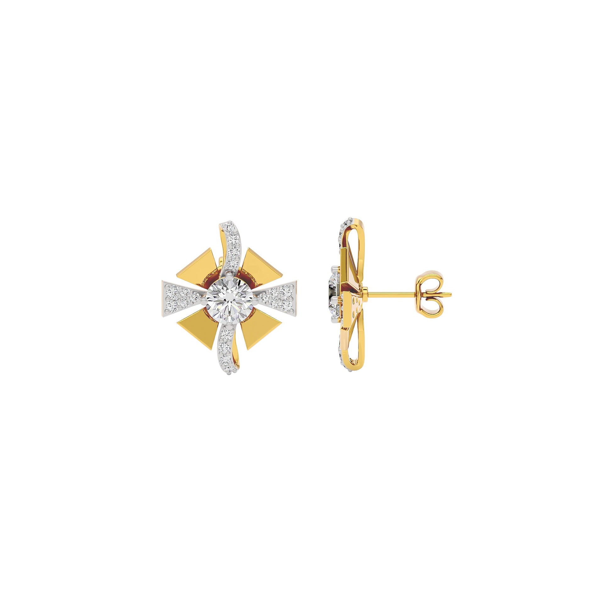 Serene Symphony Diamond Earrings 18 KT / Yellow Gold