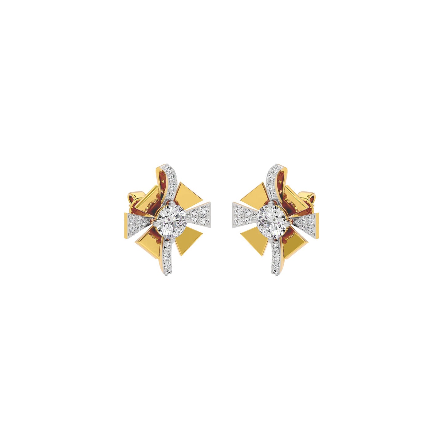 Serene Symphony Diamond Earrings 18 KT / Yellow Gold