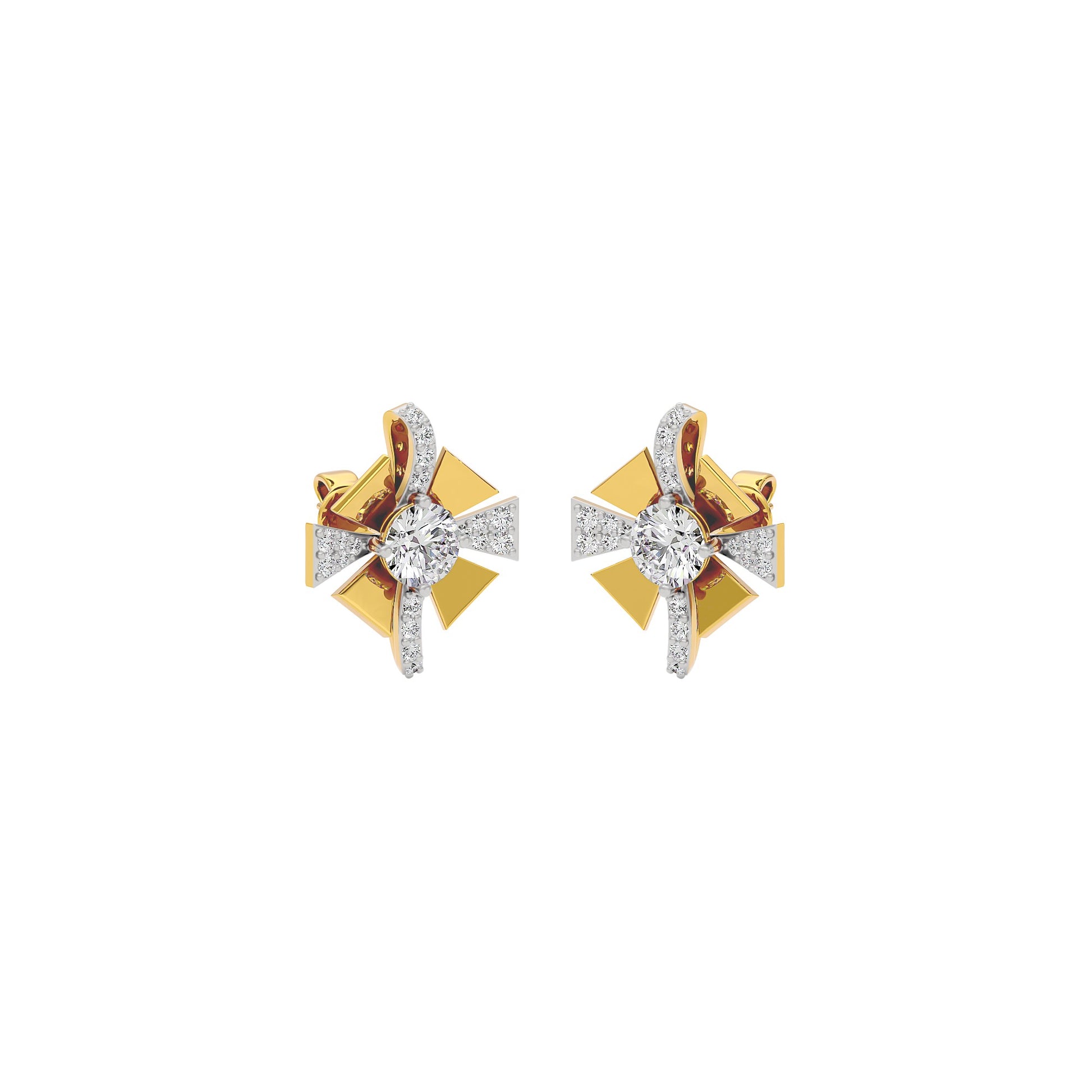Serene Symphony Diamond Earrings 18 KT / Yellow Gold
