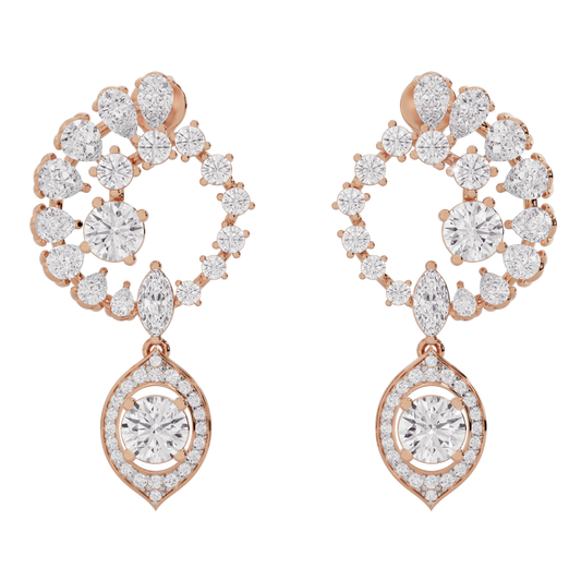 Regal Reverie Diamond Blossom Earrings