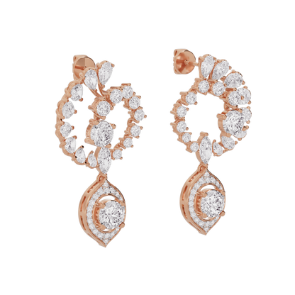 Regal Reverie Diamond Blossom Earrings