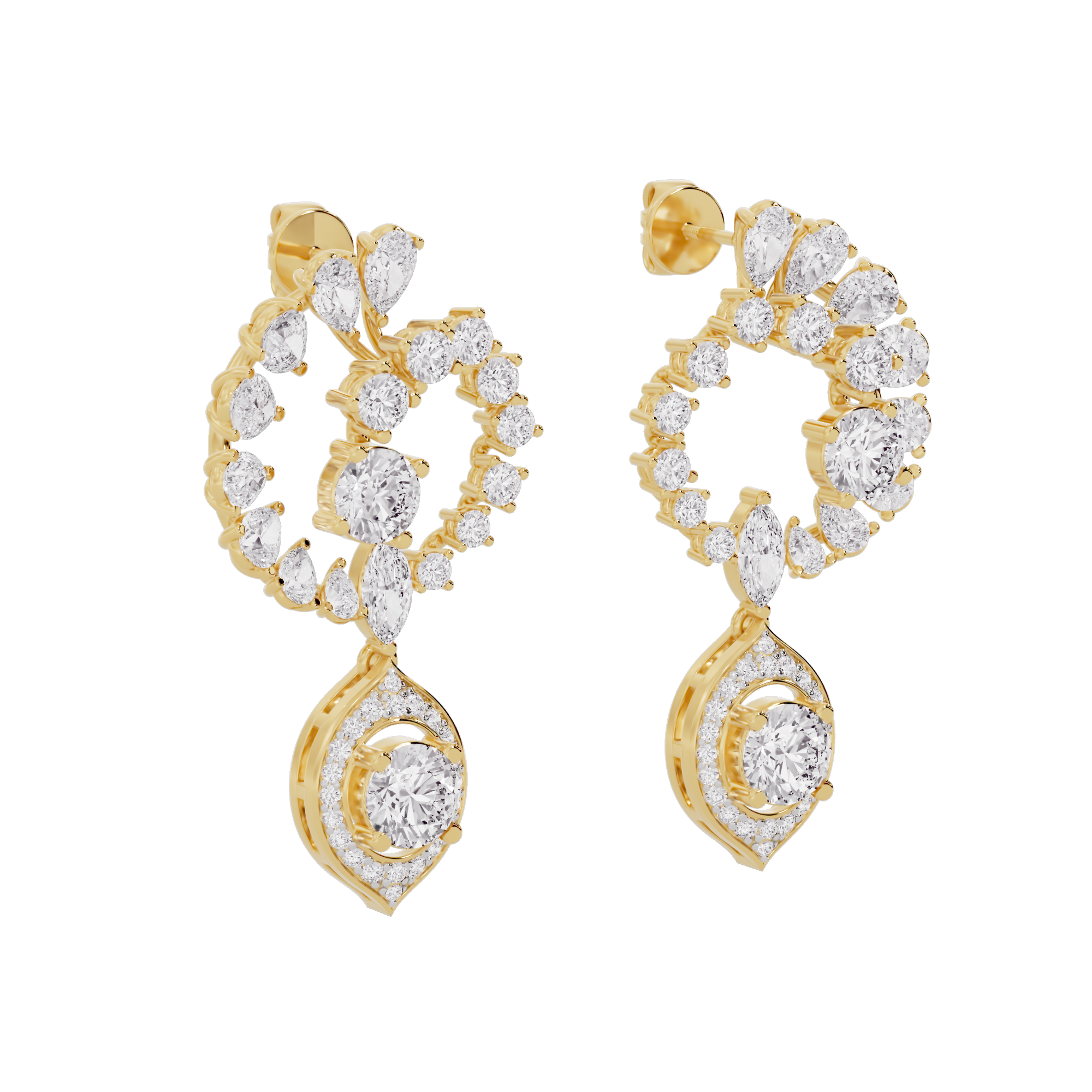 Regal Reverie Diamond Blossom Earrings