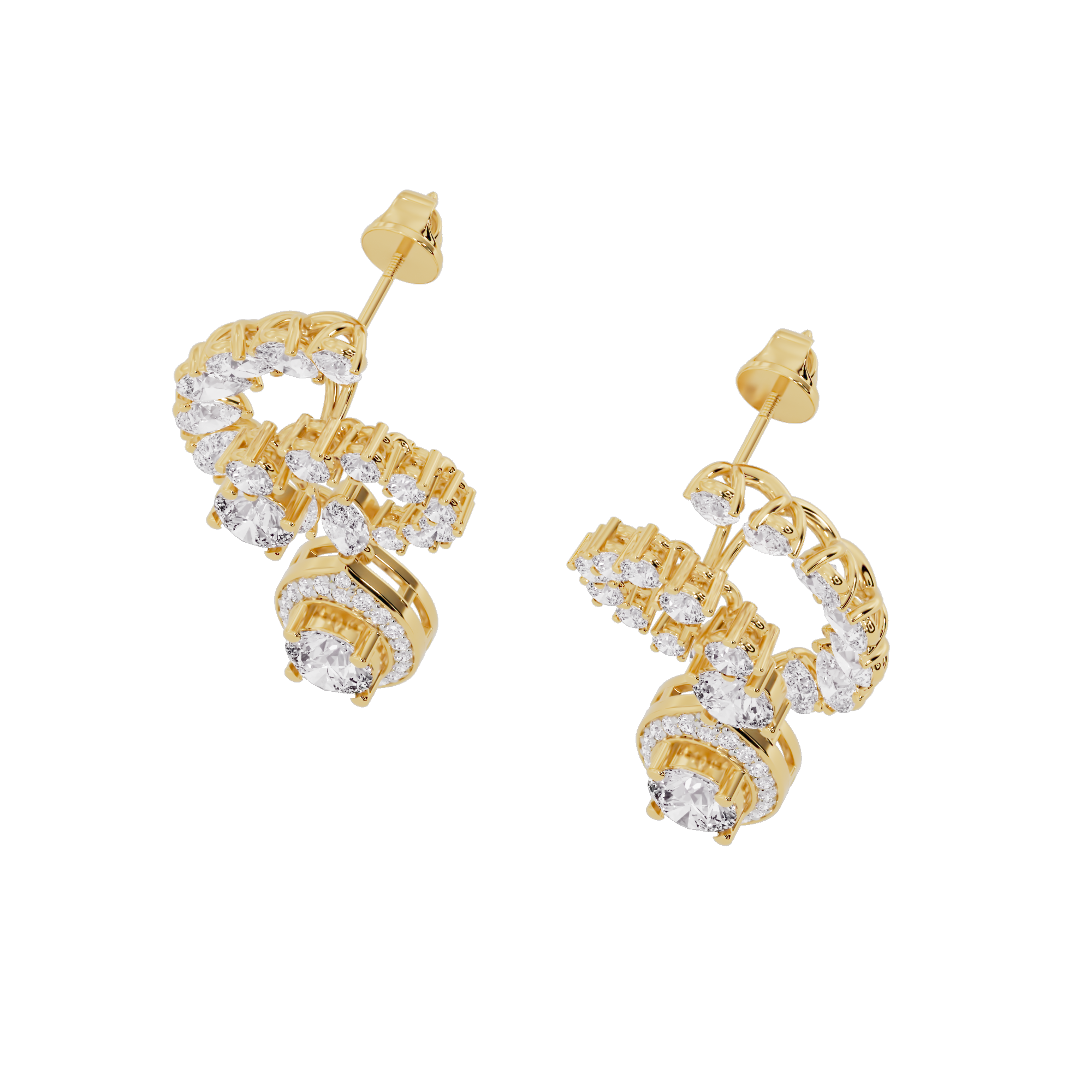 Regal Reverie Diamond Blossom Earrings