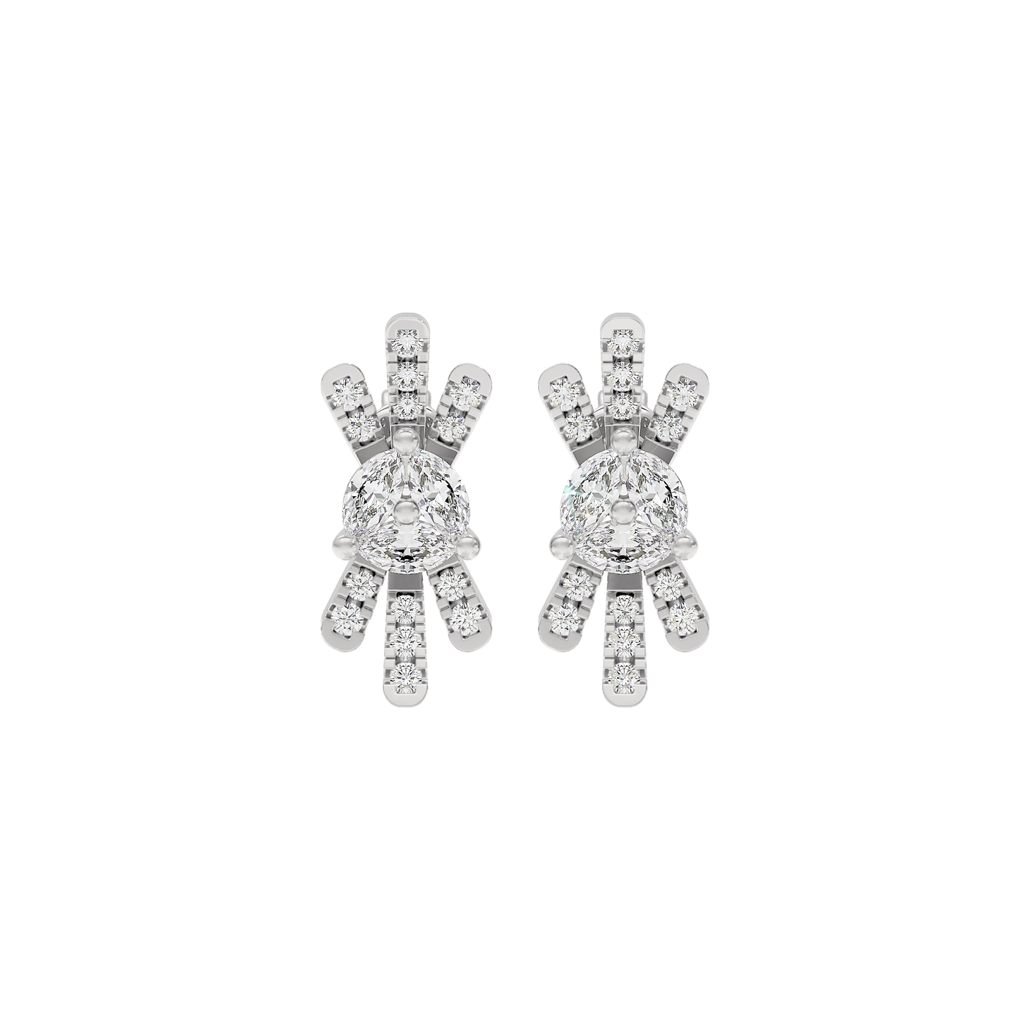 Radiant Six Diamond Earrings