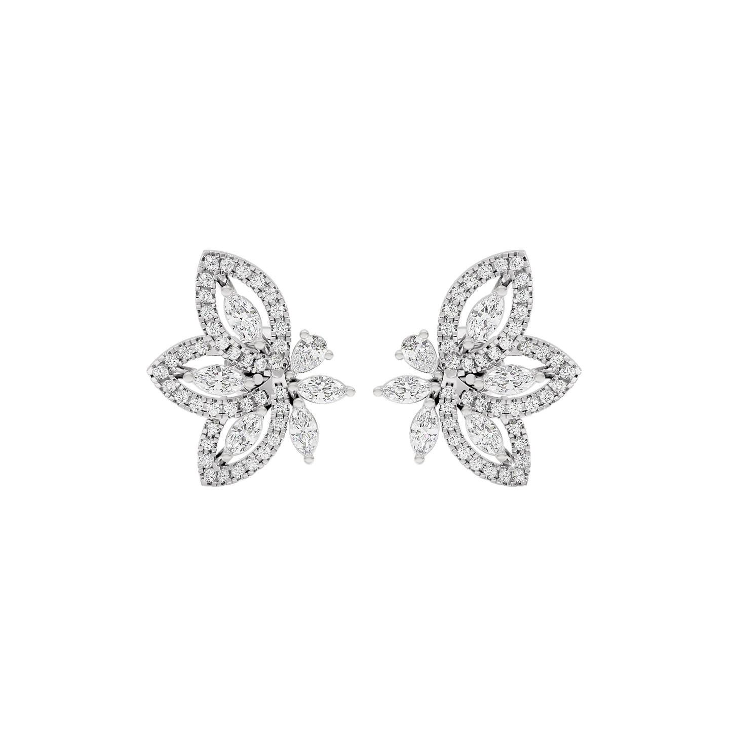 Dazzling Winged Diamond Earrings