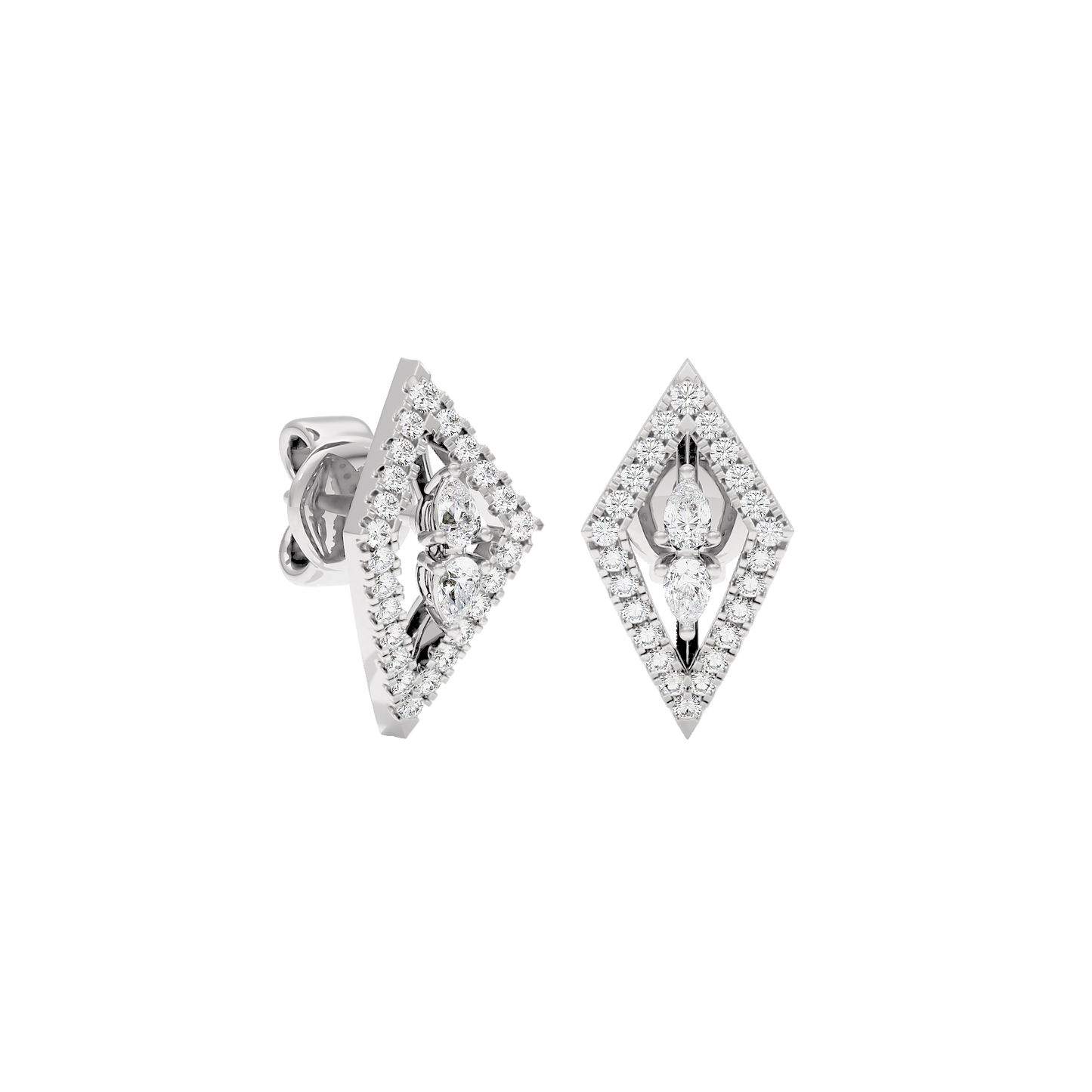 The Apex Two Tone Diamond Earrings