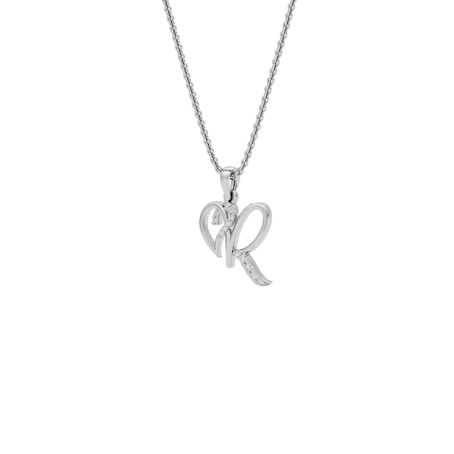 Radiant ‘R’ Diamond Pendant