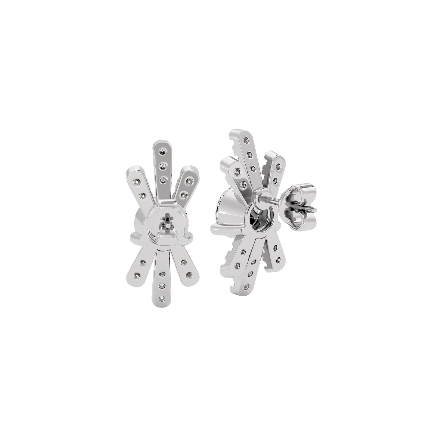 Radiant Six Diamond Earrings