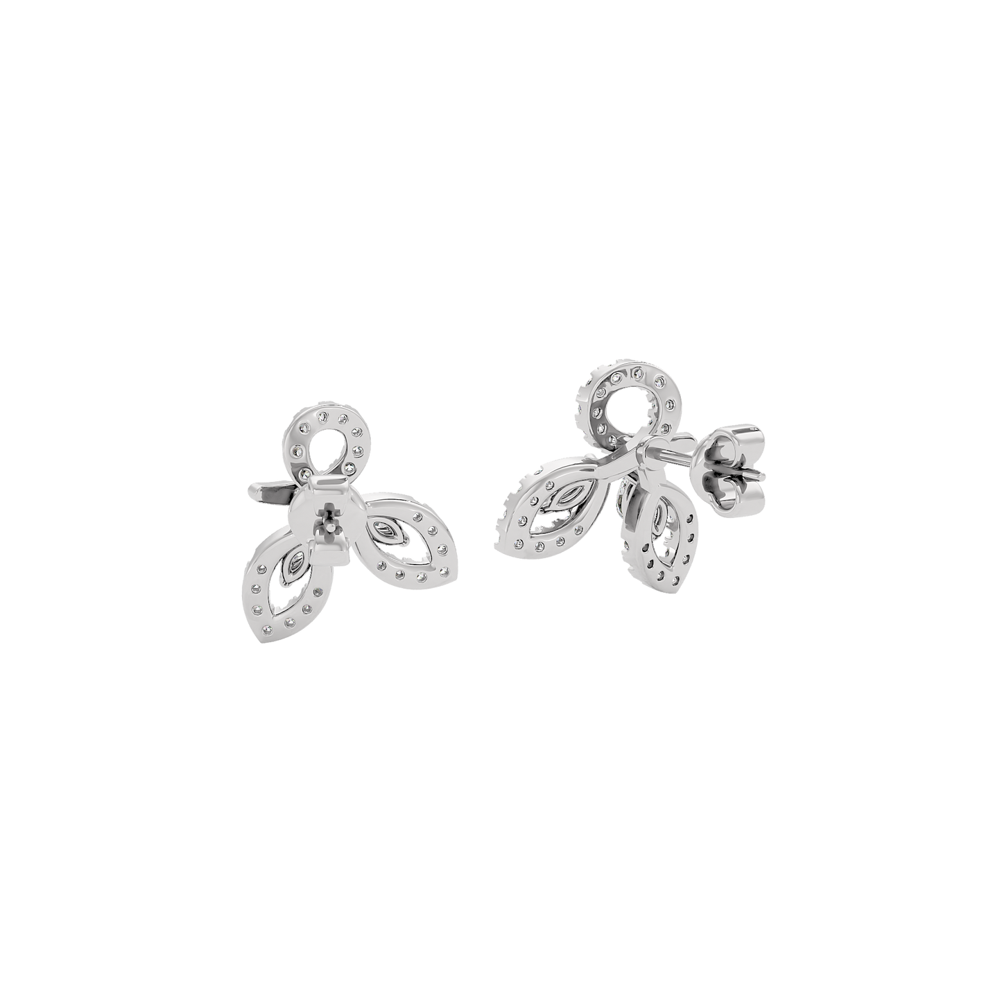 Tri-Petal Shine Diamond Earrings