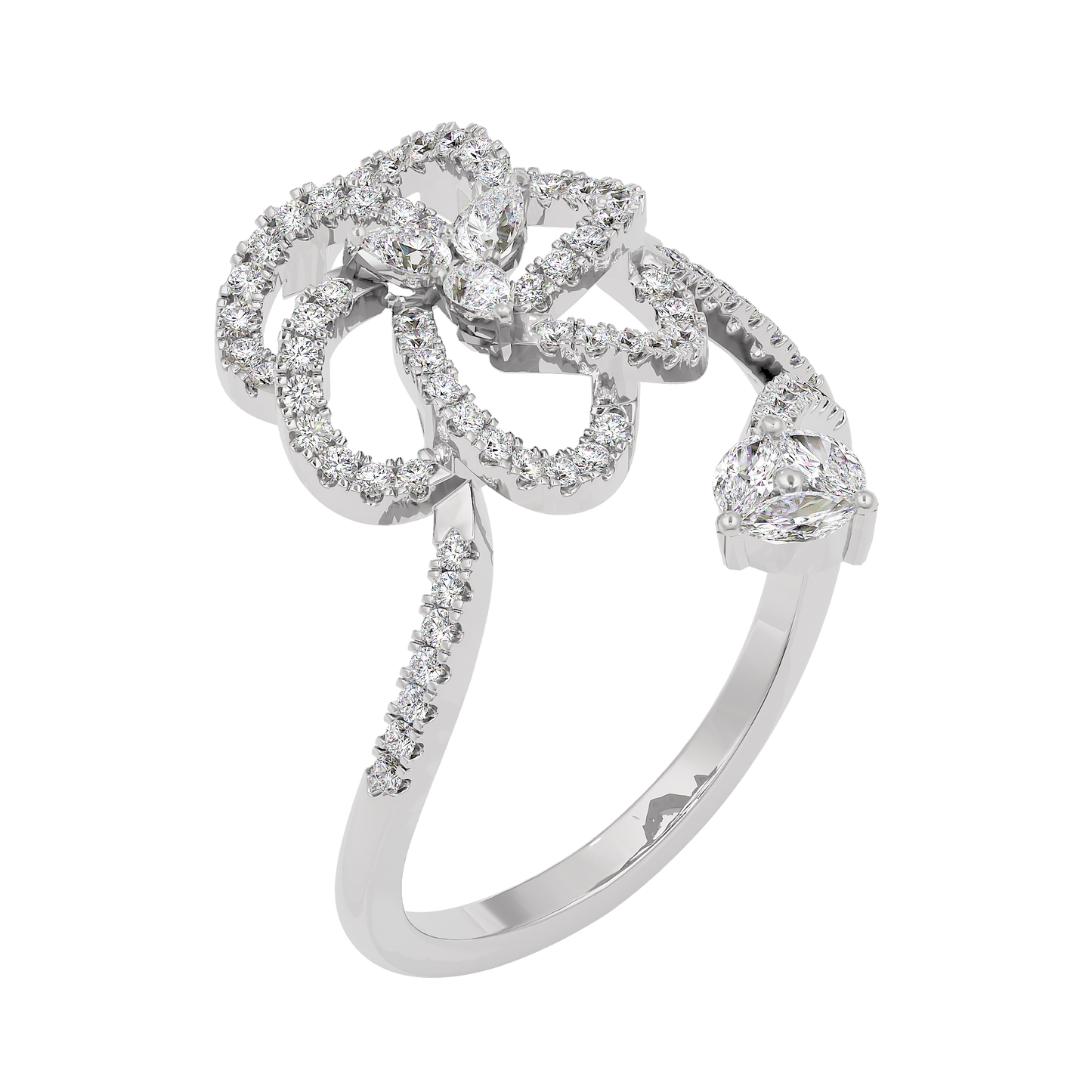 Spiral Twist Diamond Ring