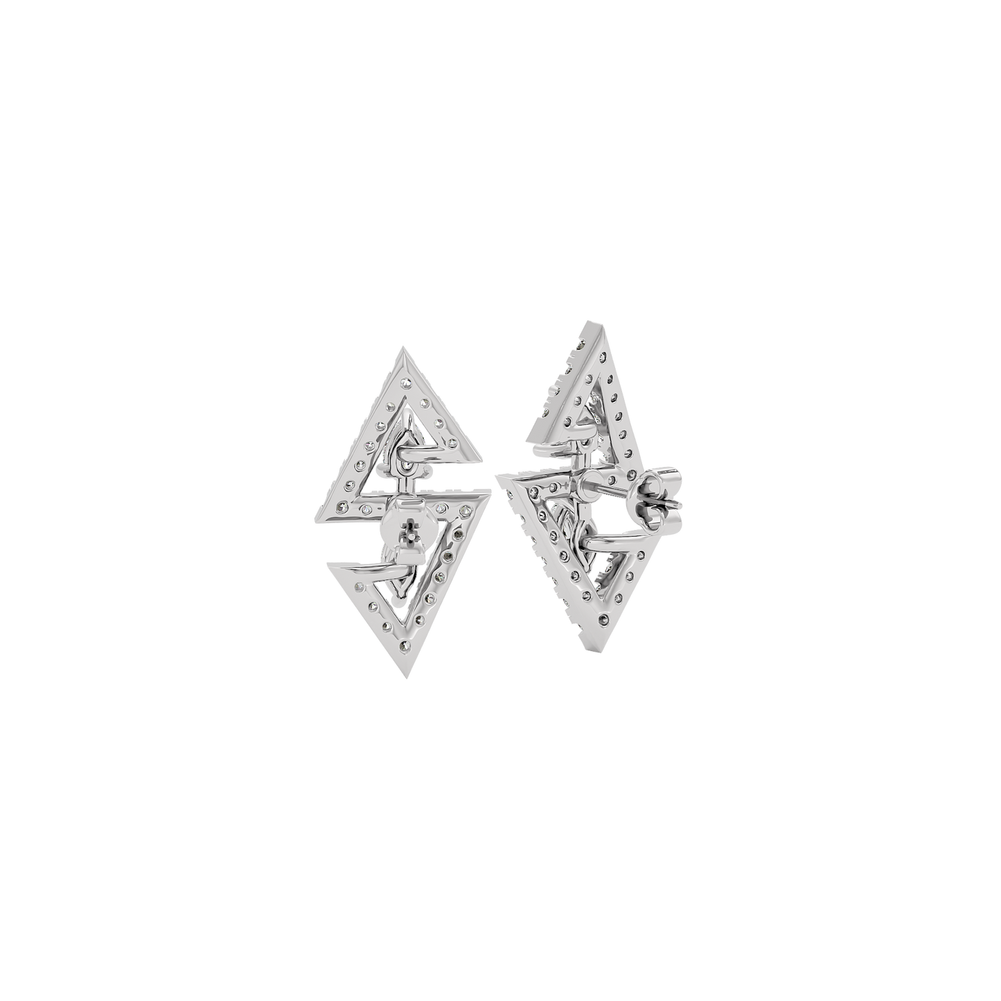 Angular Spark Two Tone Diamond Earring