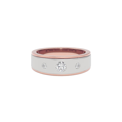 Emerald Entwined Diamond Ring 18 KT / Rose Gold / 22