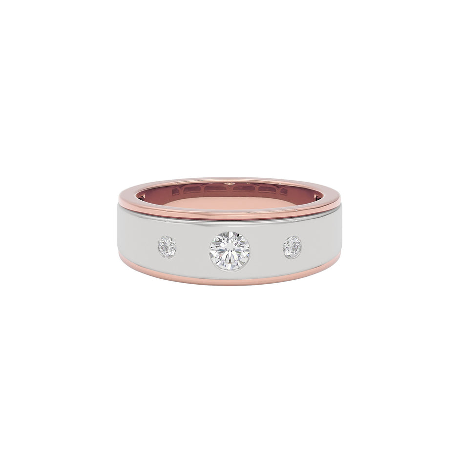 Emerald Entwined Diamond Ring 18 KT / Rose Gold / 22