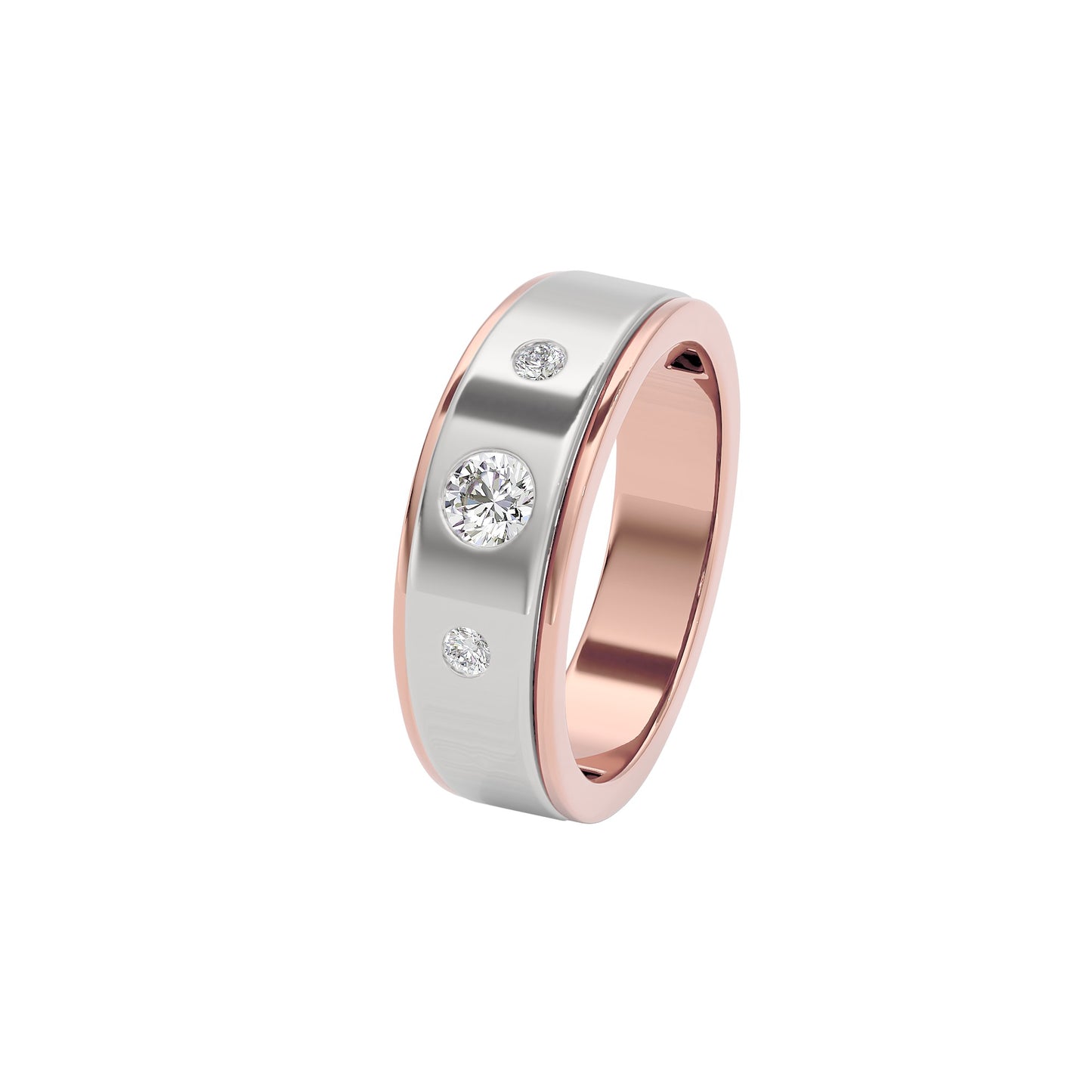 Emerald Entwined Diamond Ring 18 KT / Rose Gold / 22