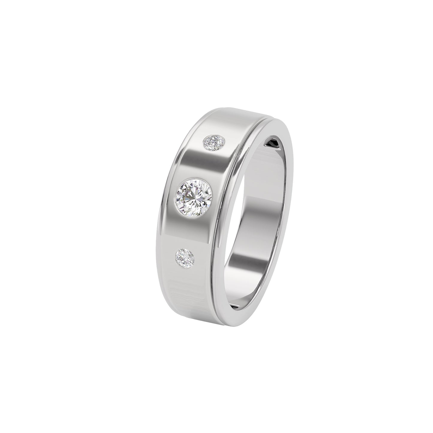 Emerald Entwined Diamond Ring 18 KT / White Gold / 22