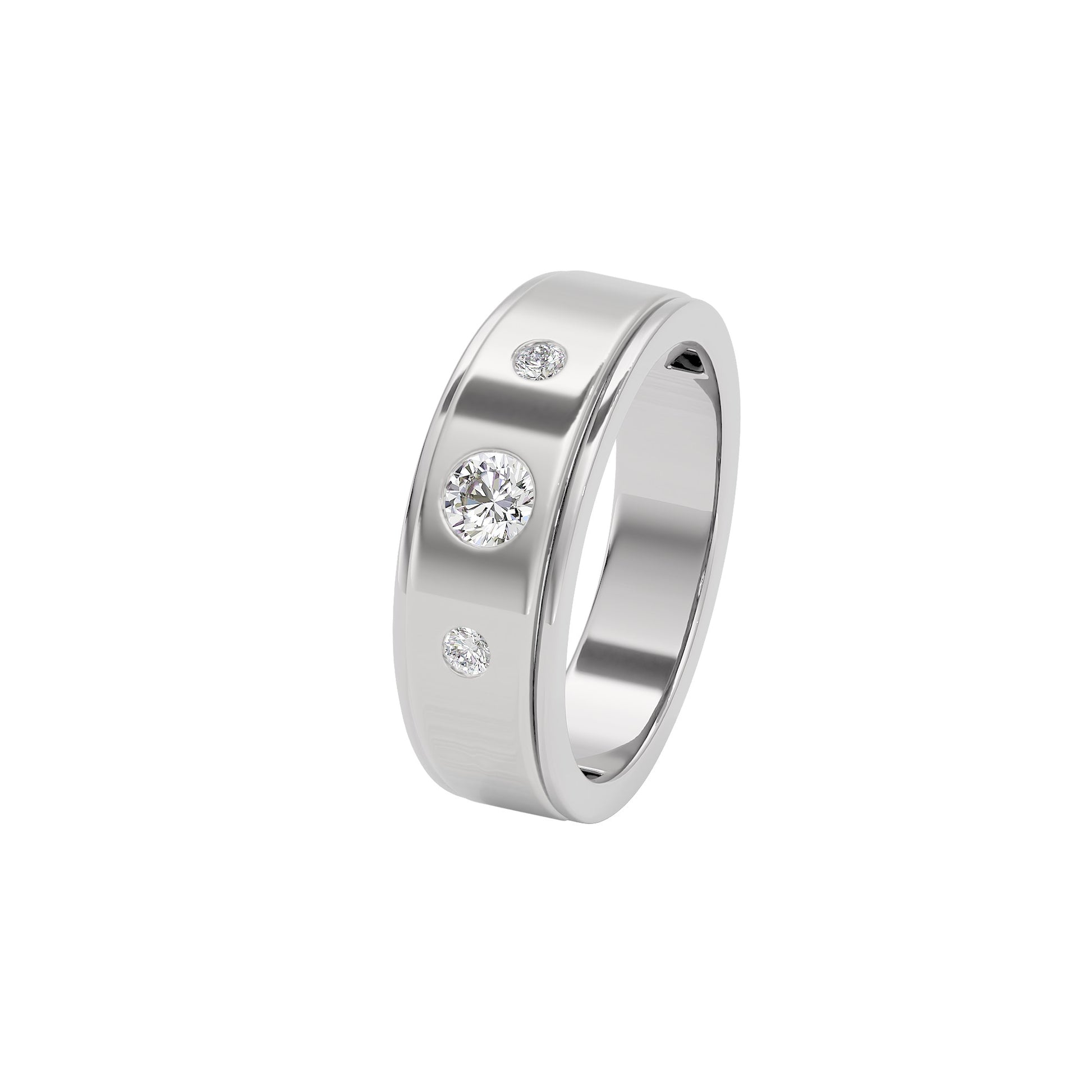 Emerald Entwined Diamond Ring 18 KT / White Gold / 22