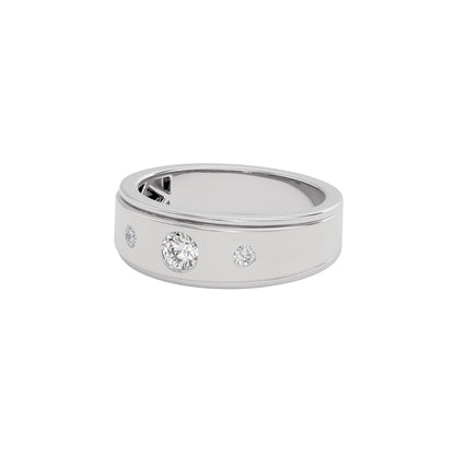 Emerald Entwined Diamond Ring 18 KT / White Gold / 22