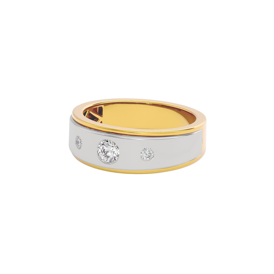 Emerald Entwined Diamond Ring 18 KT / Yellow Gold / 22