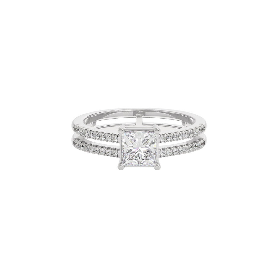 Opal Mist Diamond Ring 18 KT / White Gold / 22