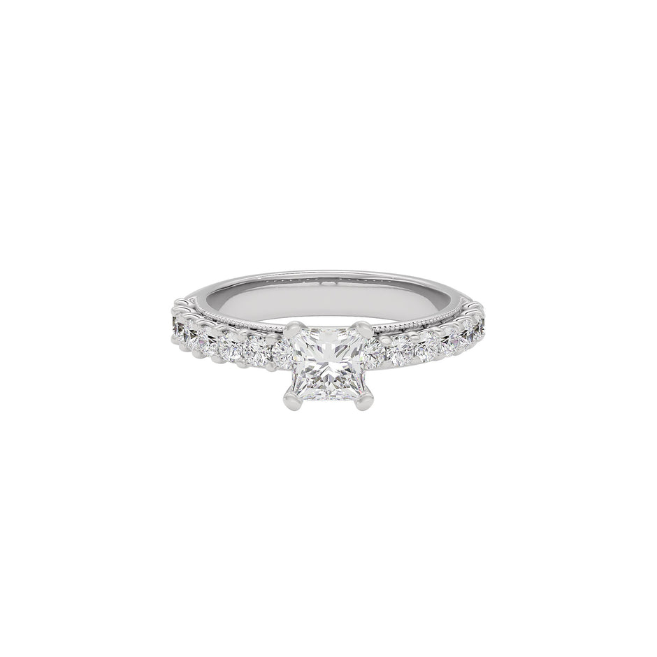 Enigmatic Moonstone Diamond Ring 18 KT / White Gold / 22