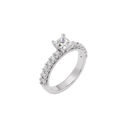 Enigmatic Moonstone Diamond Ring 18 KT / White Gold / 22