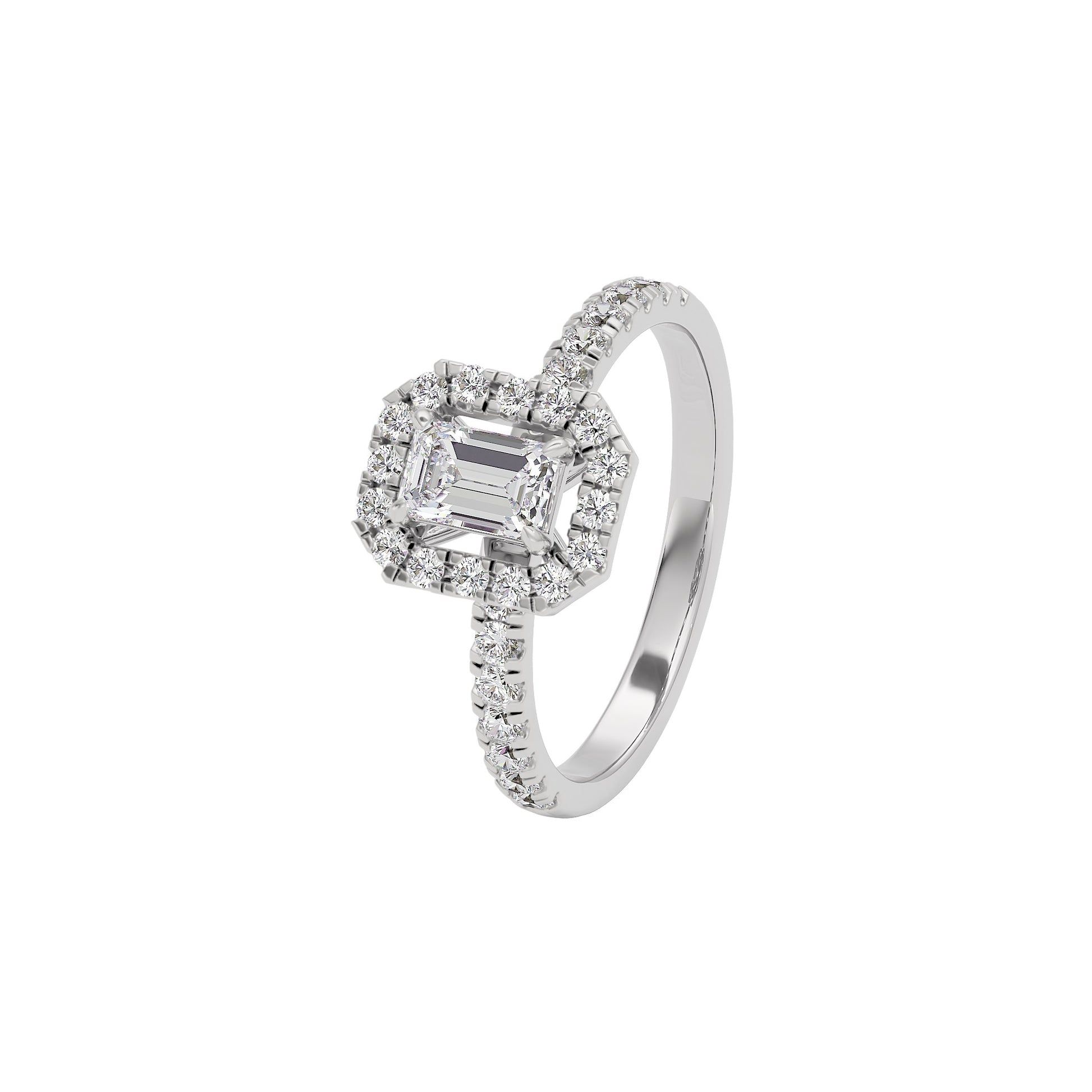 Dazzling Blush Diamond Ring 18 KT / White Gold / 22