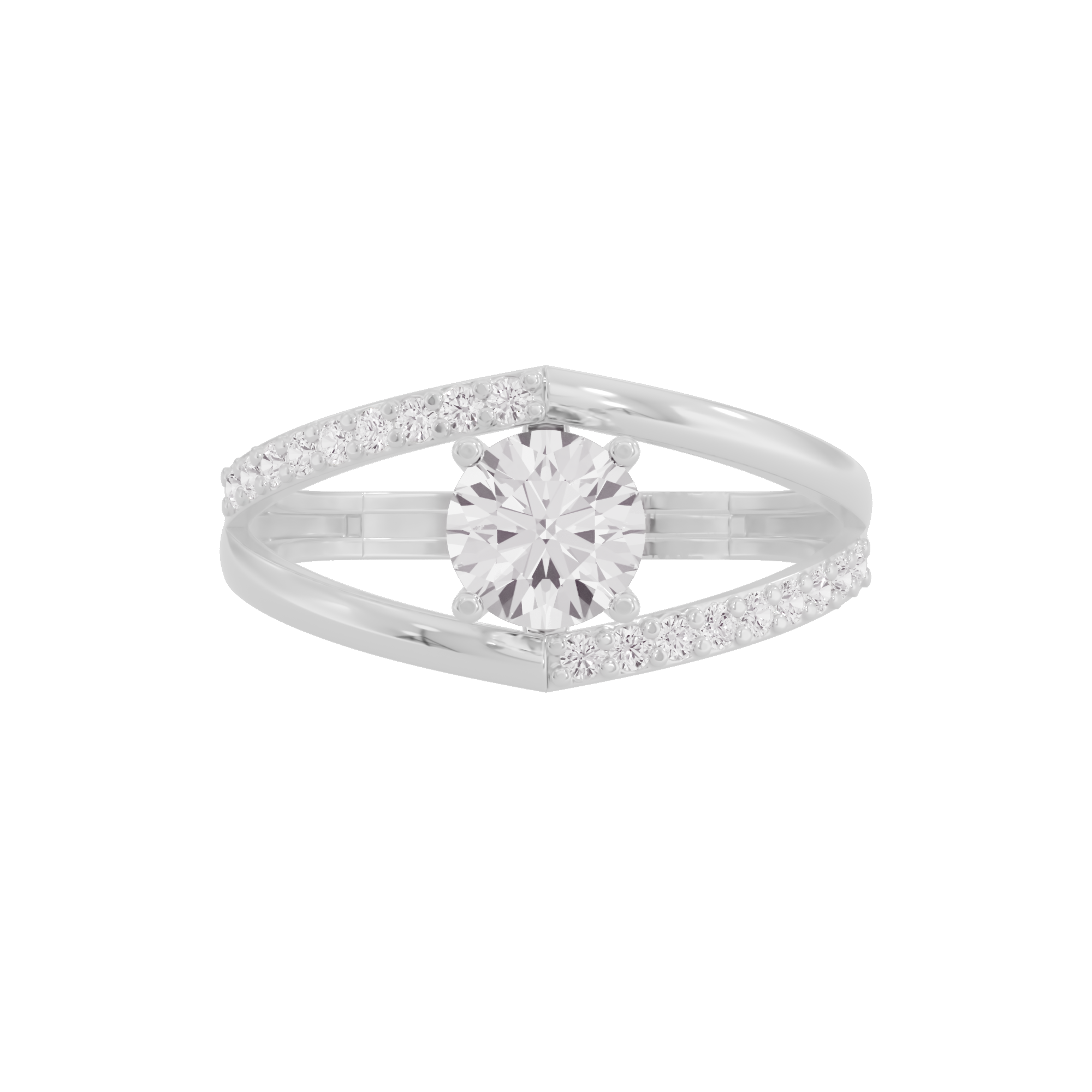 High-Polished Charm Diamond Ring