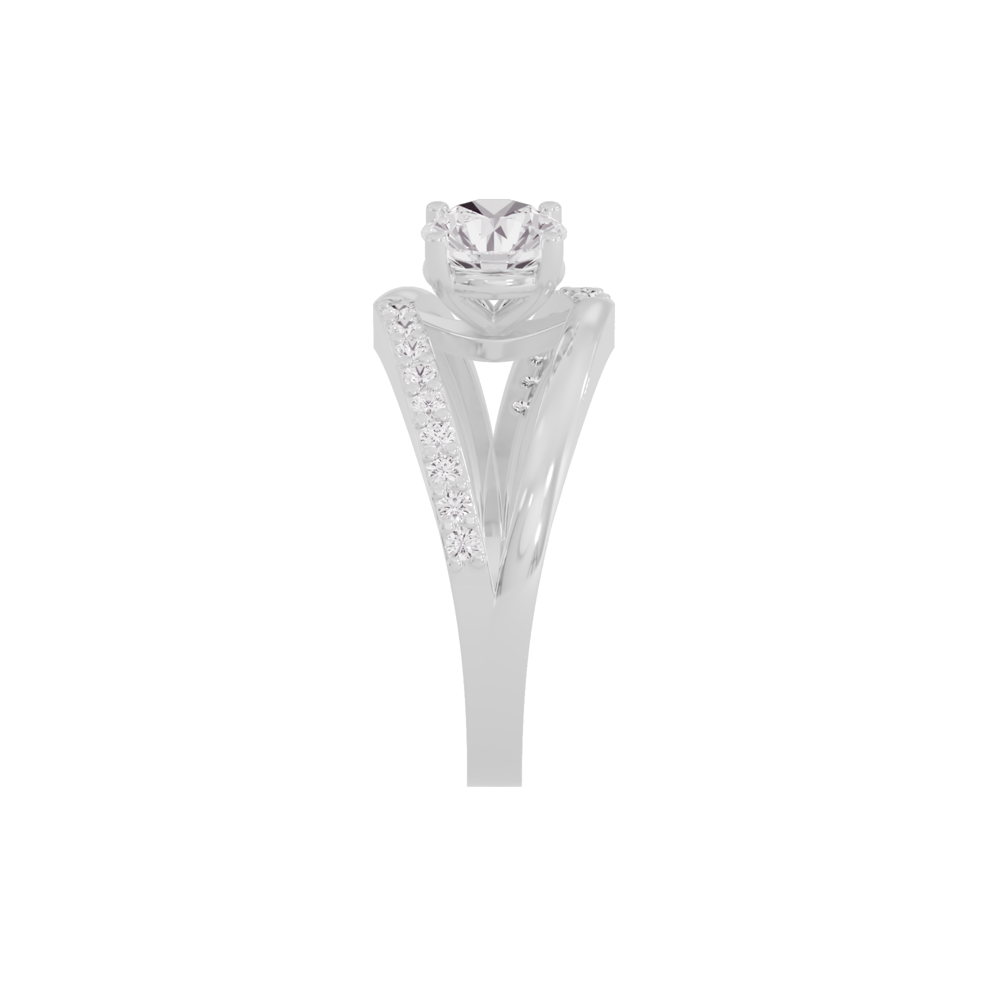 High-Polished Charm Diamond Ring