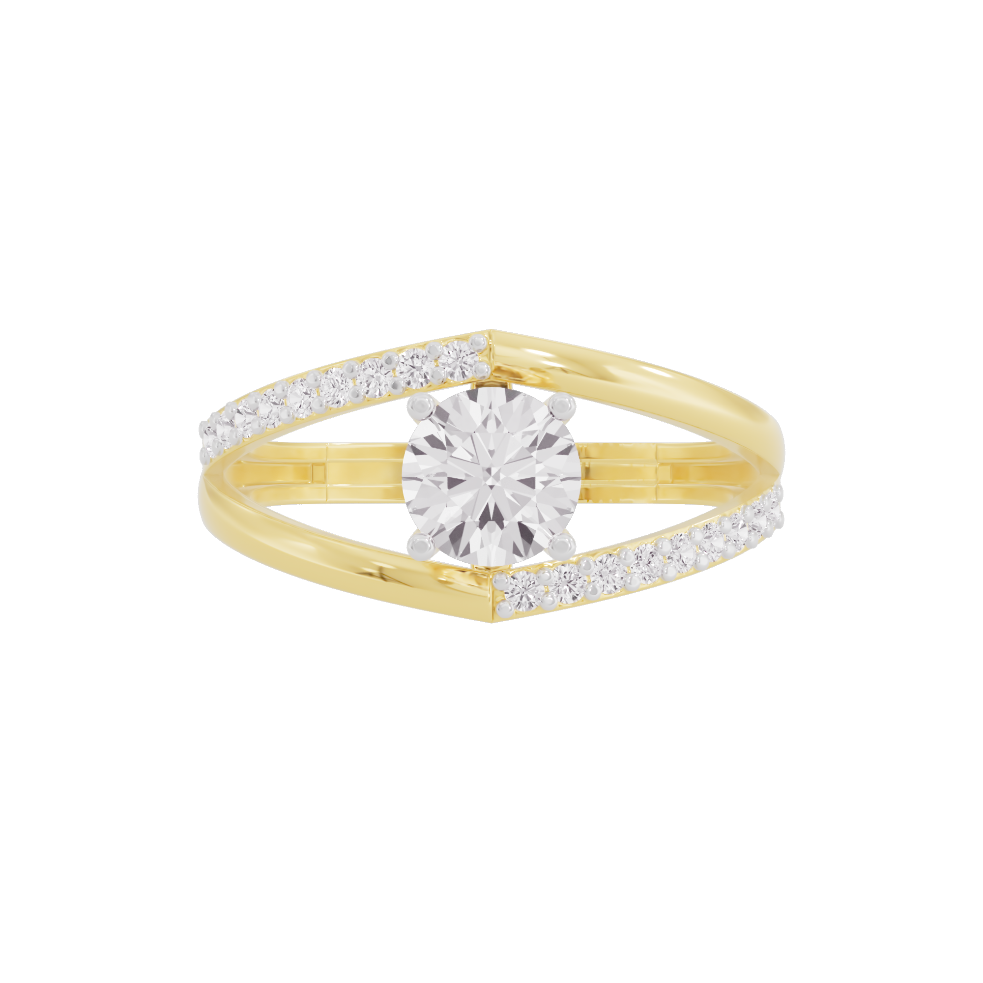 High-Polished Charm Diamond Ring