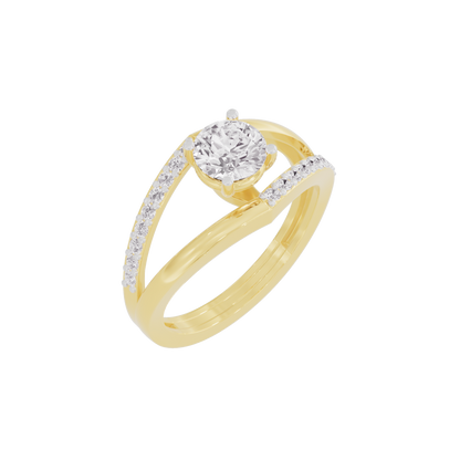 High-Polished Charm Diamond Ring