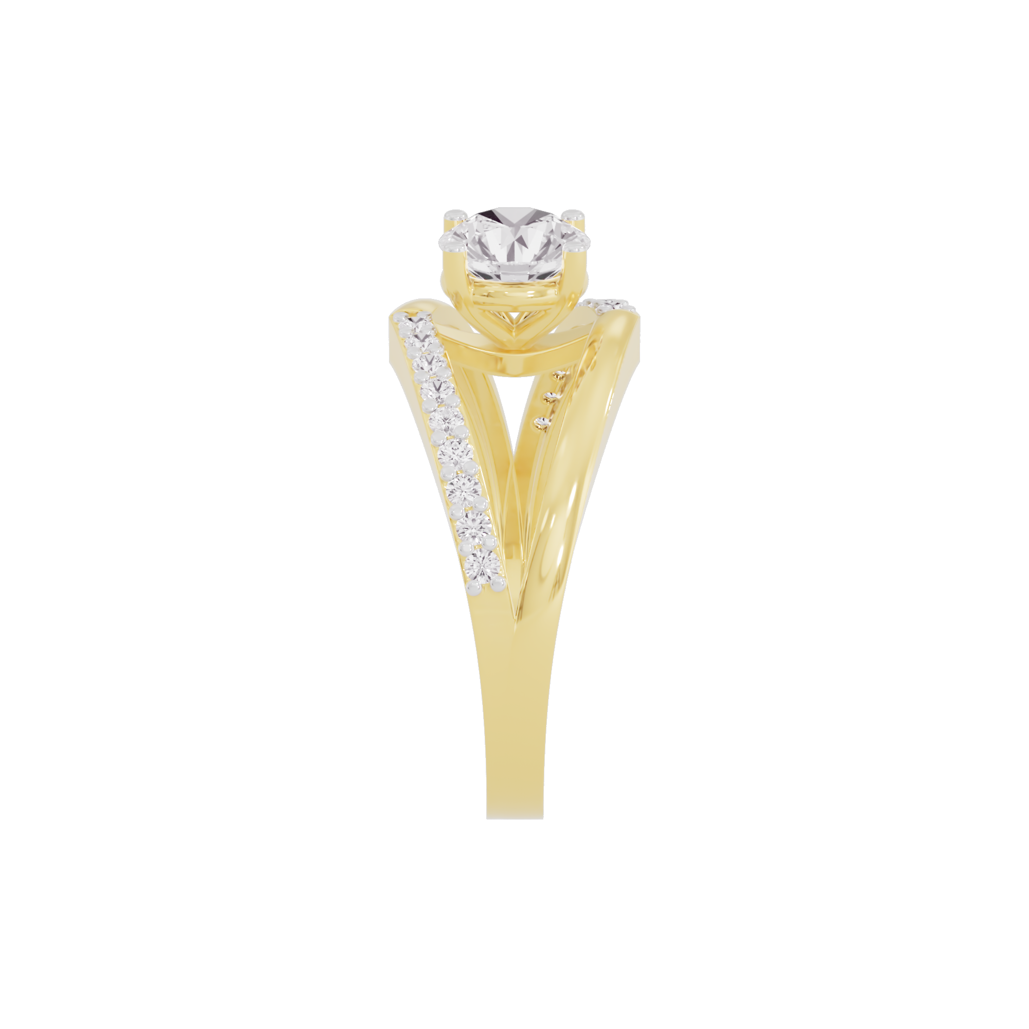 High-Polished Charm Diamond Ring