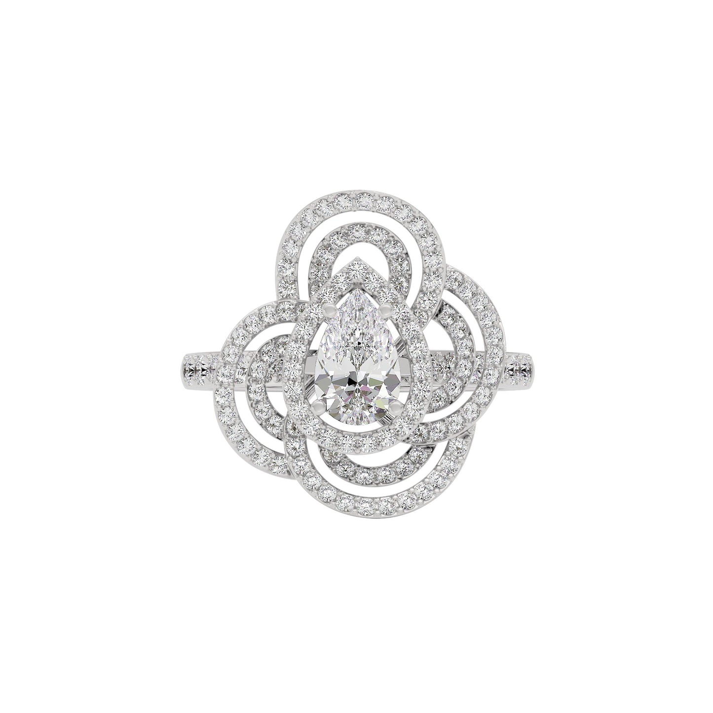 Serene Cluster Diamond Ring 18 KT / White Gold / 22